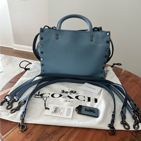 Coach Handbags - Coach 1941 Rogue 25 Slate Blue with Rivets Like New Bag with dustbag all extras